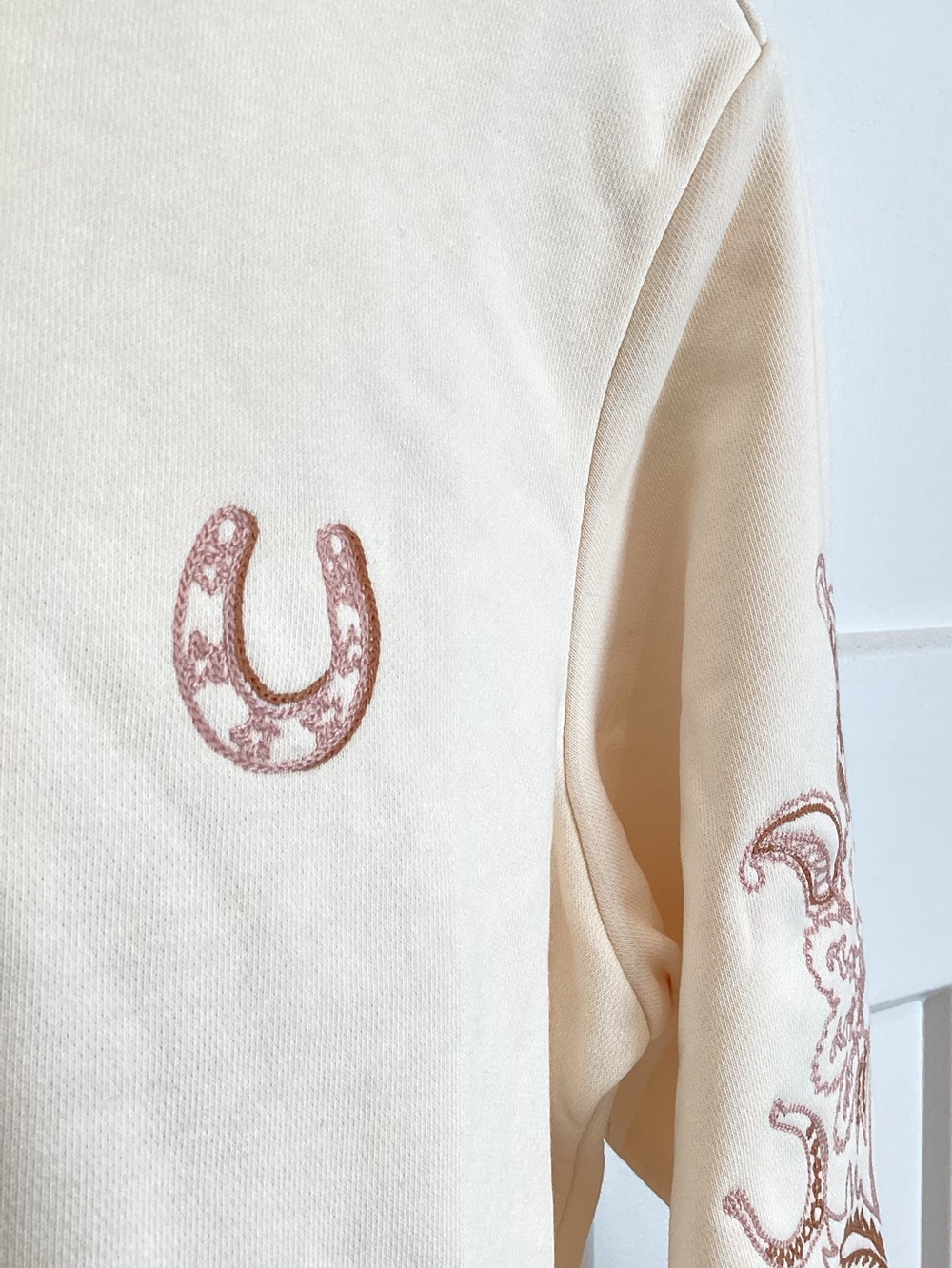 🐎Scotch & Soda Embroidered Sweatshirt MARFA Crew Neck New Small Ivory - Picture 4 of 10
